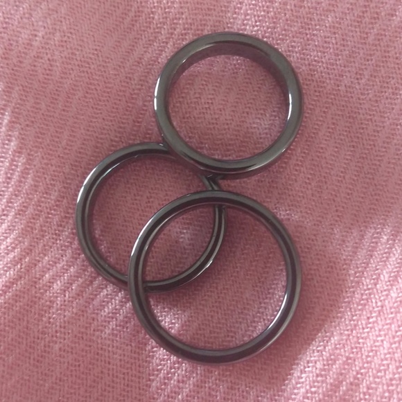 🆕 Unisex Hematite Band Stackable Ring - Picture 4 of 5